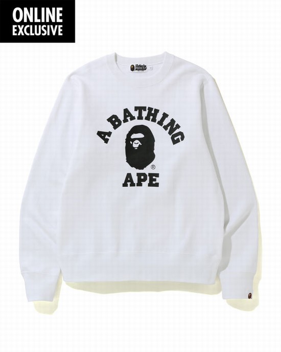 Sweats Bape College Homme Blanche | IZGXK7136