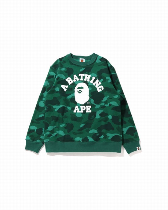 Sweats Bape Color Camo College Crewneck JR Enfant Turquoise | SRUGD2801