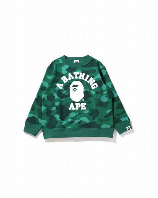 Sweats Bape Color Camo College Crewneck Enfant Turquoise | VZQLX1849