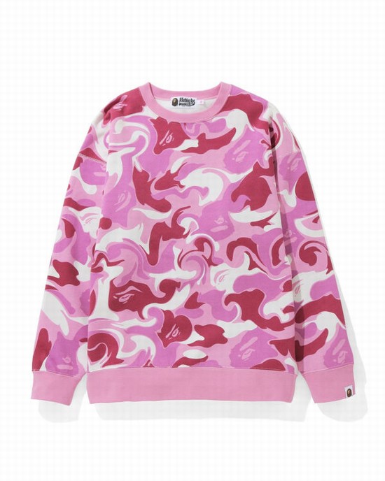 Sweats Bape Marble Camo Oversized Crewneck Femme Rose | CDYWI4516