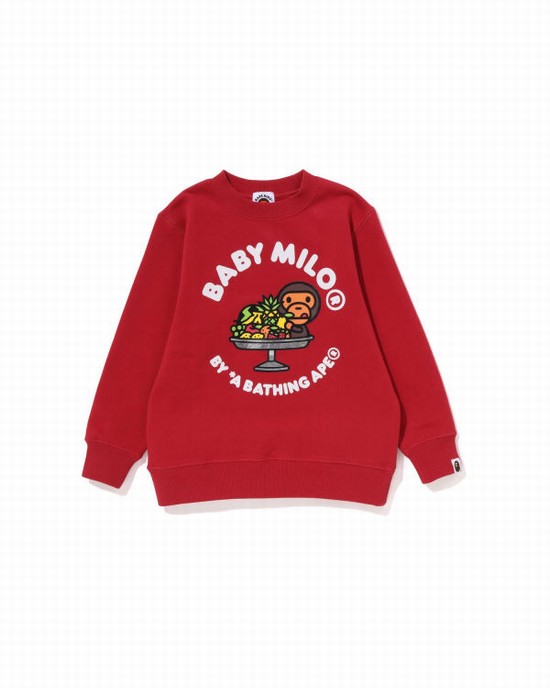 Sweats Bape Milo Fruit Crewneck Enfant Rouge Clair | STUHM8450