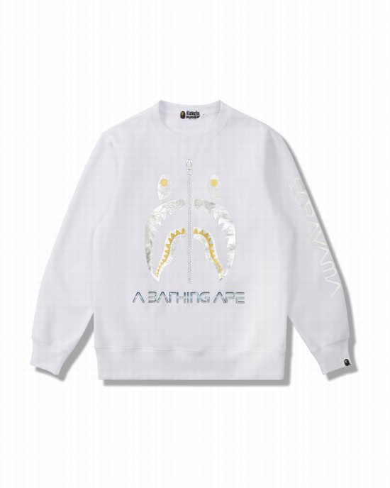 Sweats Bape X Hajime Sorayama Shark Crewneck Homme Blanche | NYPQB1564