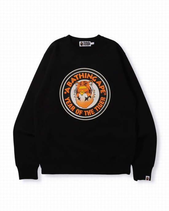 Sweats Bape Year Of The Tiger Crewneck Homme Noir | HUENK9741