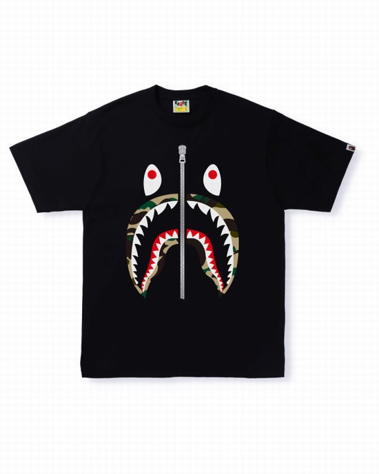 T Shirts Bape 1st Camo Shark Homme Noir | WJZGC3615