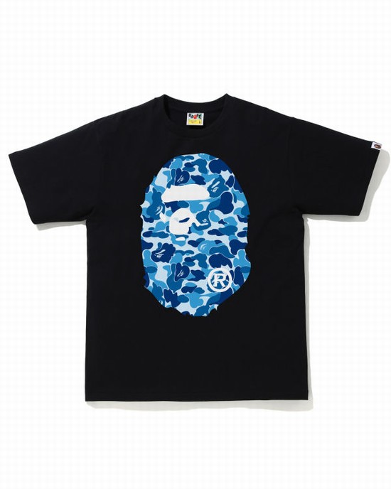 T Shirts Bape ABC Camo Big Ape Head Homme Noir | DHSLZ0948