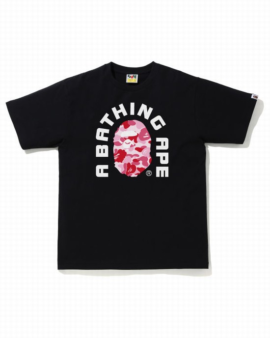 T Shirts Bape ABC Camo College 2020 Homme Rose | BXADV1096