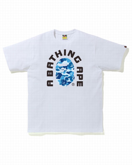 T Shirts Bape ABC Camo College 2020 Homme Bleu | GHXZS2418