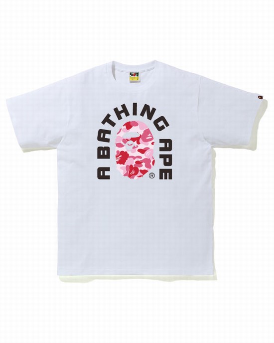 T Shirts Bape ABC Camo College 2020 Homme Rose | XFWVL0264