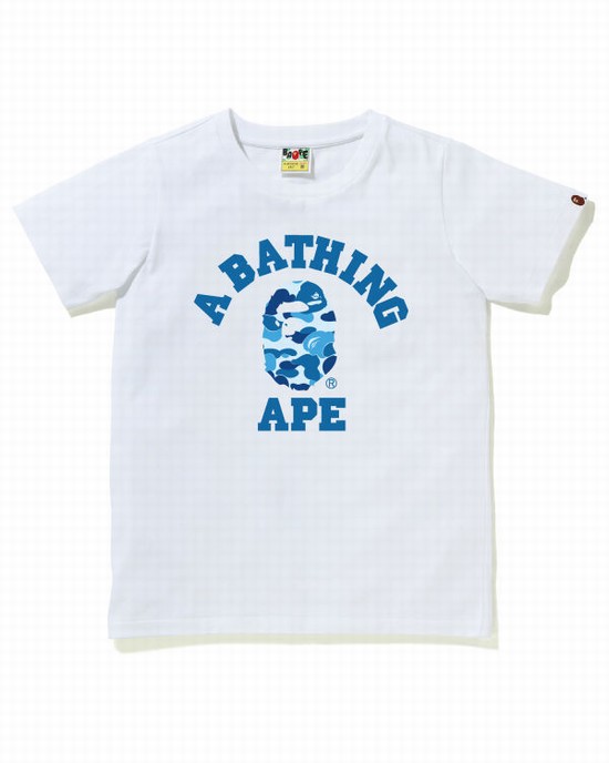 T Shirts Bape ABC Camo College Femme Blanche | AWGKN6741