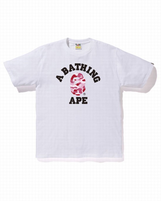 T Shirts Bape ABC Camo College Homme Blanche | KCXQB0836