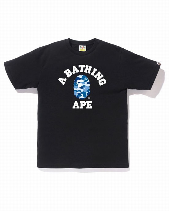 T Shirts Bape ABC Camo College Homme Noir | CPKZN8902