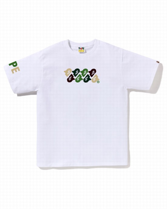 T Shirts Bape ABC Camo Homme Blanche | QATIV0831