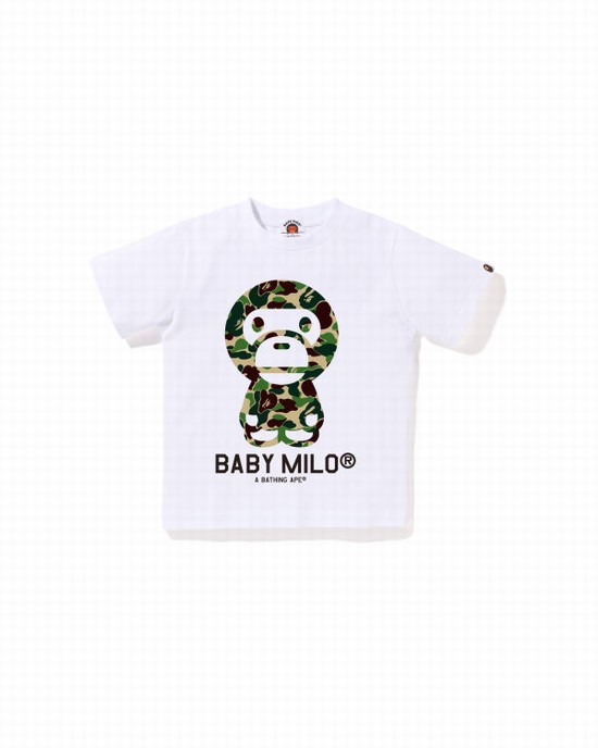 T Shirts Bape ABC Camo Milo Enfant Blanche | CFVWI3968