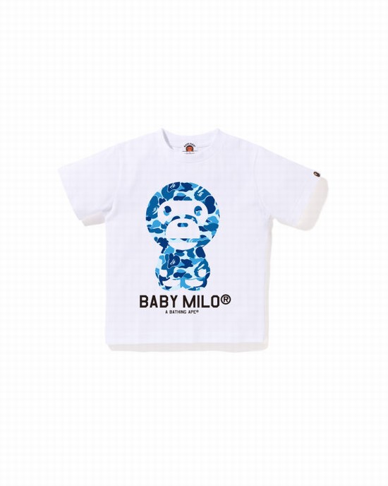 T Shirts Bape ABC Camo Milo Enfant Blanche | ZXUKT3752