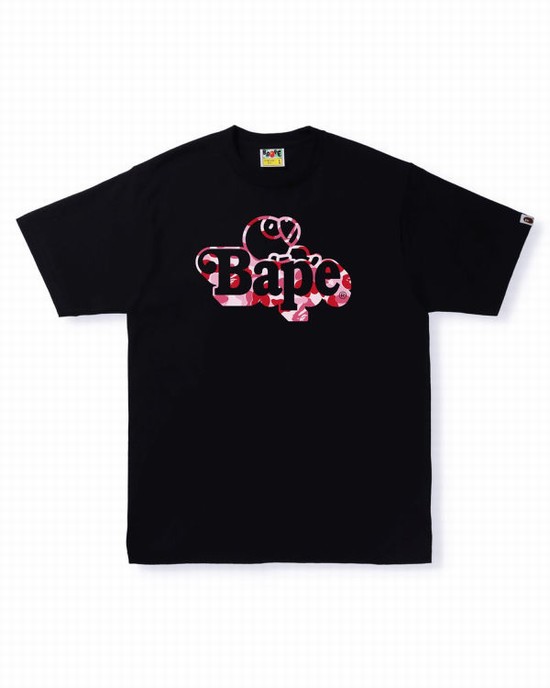 T Shirts Bape ABC Camo Milo On Homme Noir | HIMAR4139