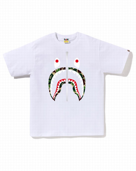 T Shirts Bape ABC Camo Shark Homme Blanche | PXNZI6742