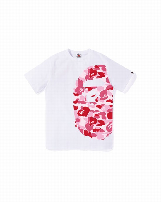 T Shirts Bape ABC Camo Side Big Ape Head Jr Enfant Blanche | SIDFW1389