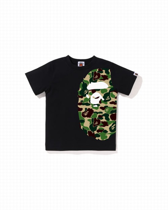 T Shirts Bape ABC Camo Side Big Ape Head Enfant Noir | XVDAM7928