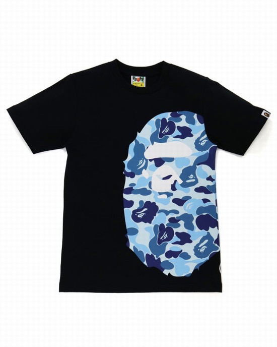 T Shirts Bape ABC Camo Side Big Ape Head Femme Noir | YLOUJ8593