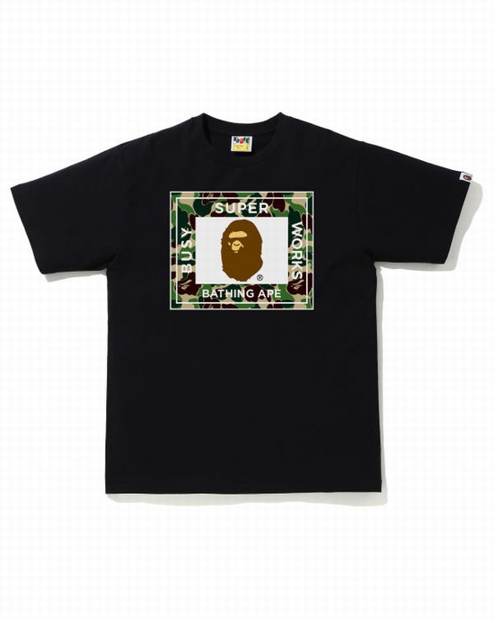 T Shirts Bape ABC Camo Super Busy Works Homme Vert | WLPSJ7925