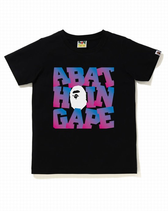 T Shirts Bape A Bathing Ape Femme Noir | AIUCX8547