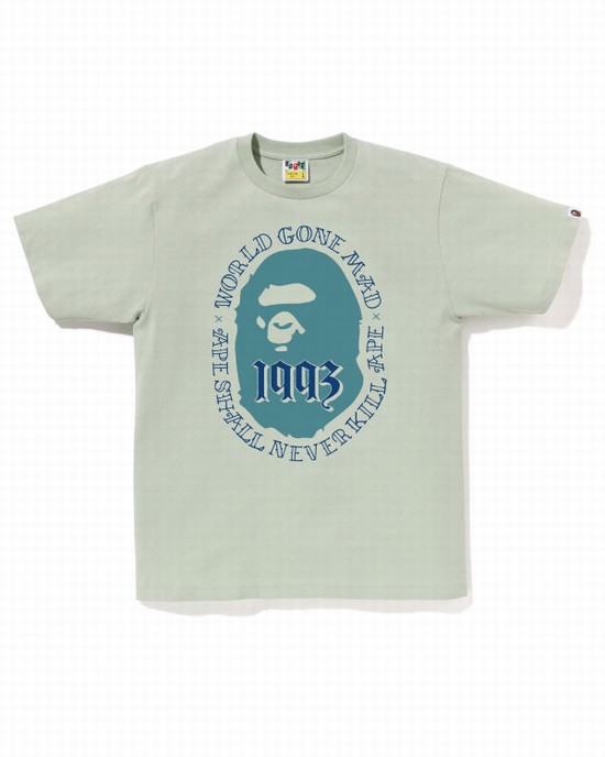 T Shirts Bape Ape Head 1993 Homme Bleu Clair | FYPOB0592