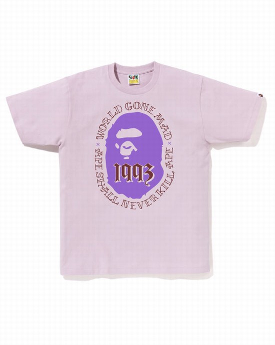 T Shirts Bape Ape Head 1993 Homme Violette | VECUH8259