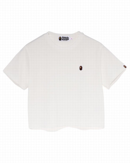 T Shirts Bape Ape Head One Point Mini Femme Blanche | XTPCB4872