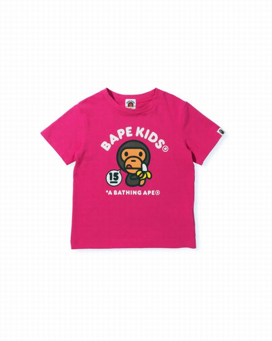 T Shirts Bape BK15TH Anniversay Milo Enfant Rose | AVJFL4328