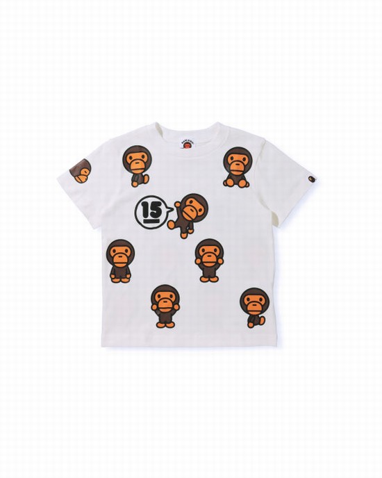 T Shirts Bape BK15th Anniversary All Milo Enfant Blanche | HCSFN5804