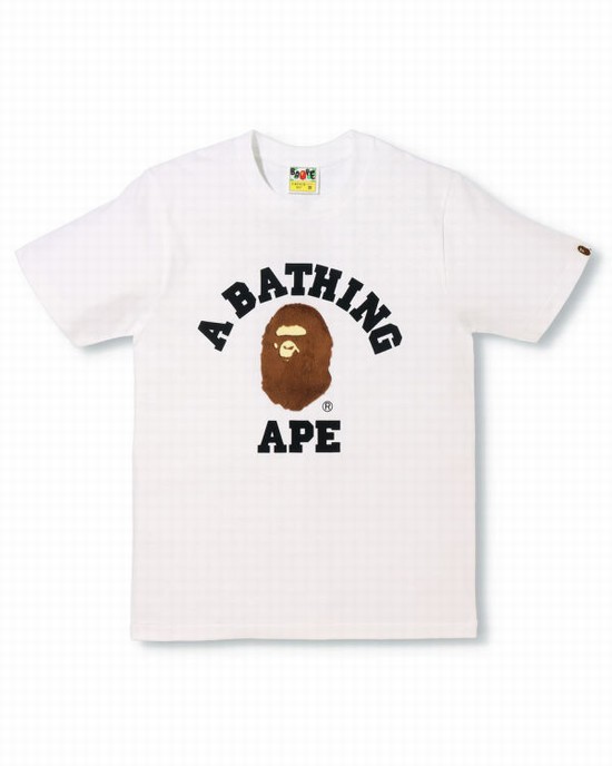 T Shirts Bape BOA College Femme Blanche | HJISR2196