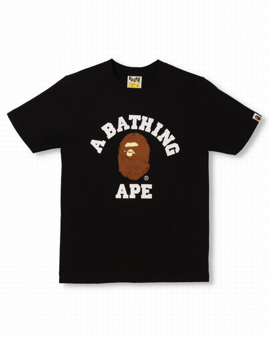 T Shirts Bape BOA College Femme Noir | EGZHD5732