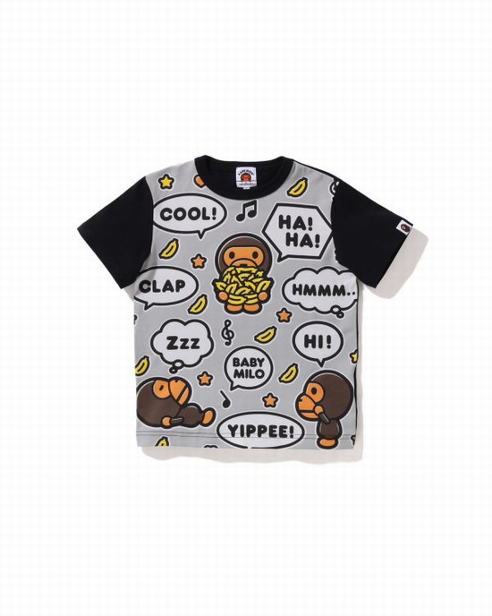 T Shirts Bape Big Milo Speech Balloon Enfant Noir | SYEKO9613