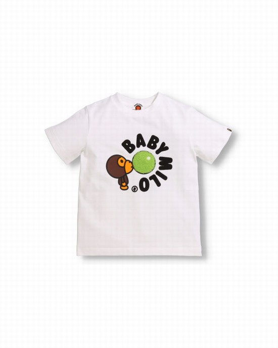 T Shirts Bape Boa Fleece Milo Gum Enfant Blanche | JROGI6945