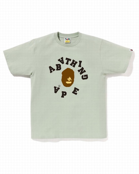 T Shirts Bape Broken College Homme Vert Clair | CGADS7213