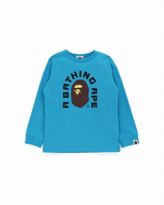 T Shirts Bape College 2020 Enfant Bleu | LPOAX7546