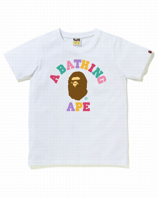 T Shirts Bape Colors College Femme Blanche | TMVEW1326