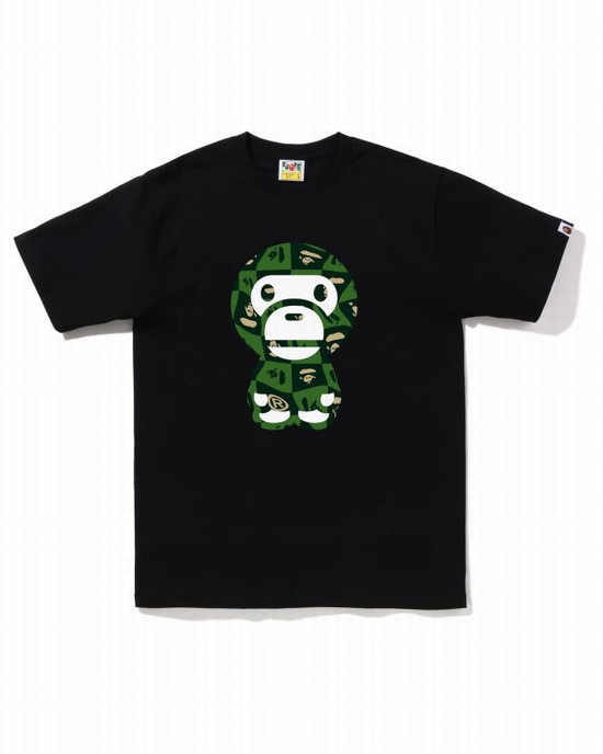 T Shirts Bape Distortion Big Milo Homme Noir | CMJSG4163