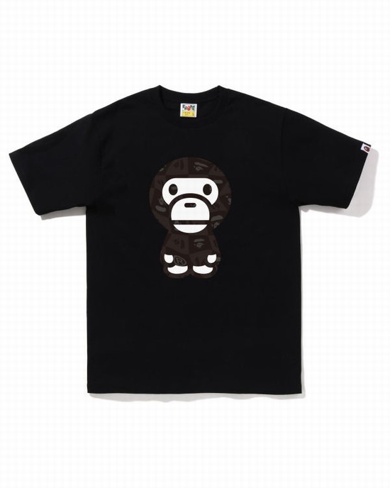 T Shirts Bape Distortion Big Milo Homme Noir | ZBXFY1027