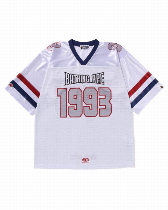 T Shirts Bape Football Jersey Homme Blanche | VCZWE0564