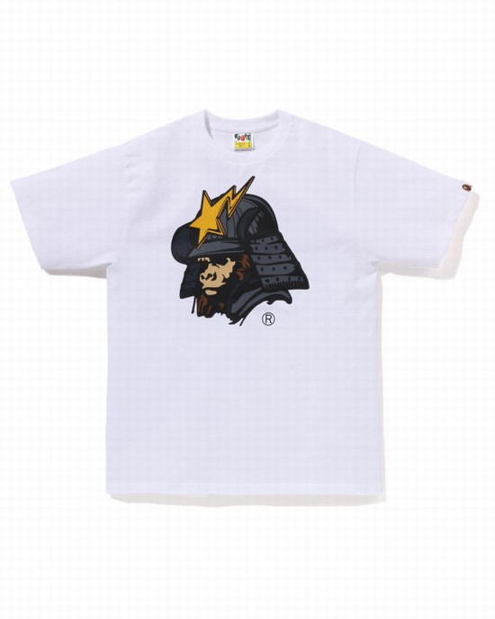 T Shirts Bape General Kabuto Homme Blanche | VIZRE9142