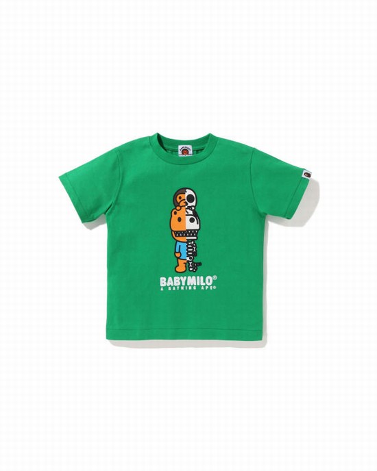 T Shirts Bape Glow In The Dark Rex Bone Enfant Vert | JRGXO2710