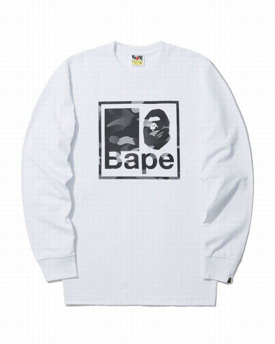 T Shirts Bape Gradation Camo Homme Blanche | XWQHV4276