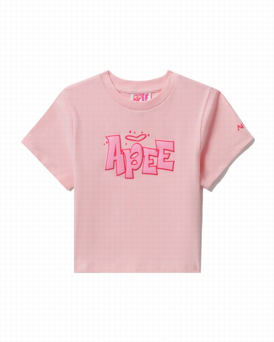 T Shirts Bape Graphique slim-cut Femme Rose | UWQSG6298