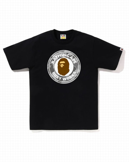 T Shirts Bape Honeycomb Camo Busy Works Homme Noir | WKYHT4792