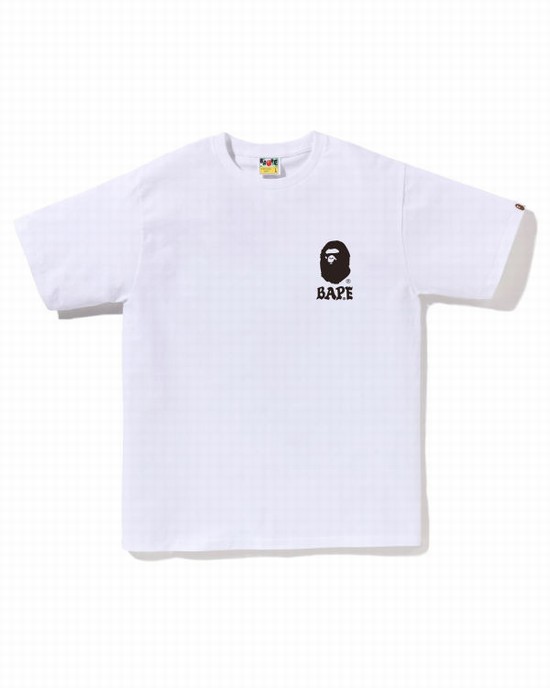 T Shirts Bape Japan Culture Lettered Homme Blanche | UGYZB8657