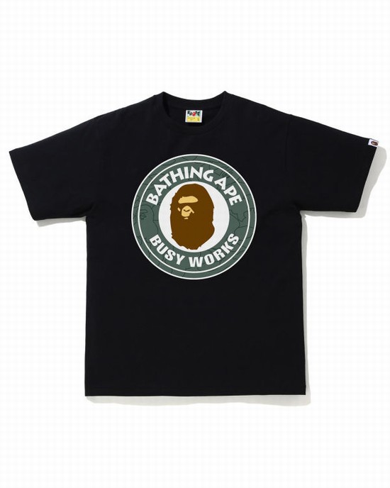 T Shirts Bape Line 1st Camo Busy Works Homme Noir | MIRFJ4068