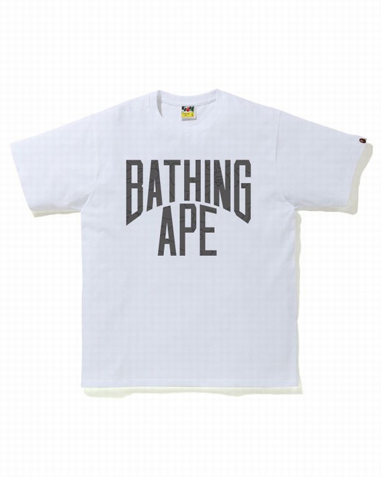 T Shirts Bape Line 1st Camo NYC Logo Homme Blanche | CXNRS6235