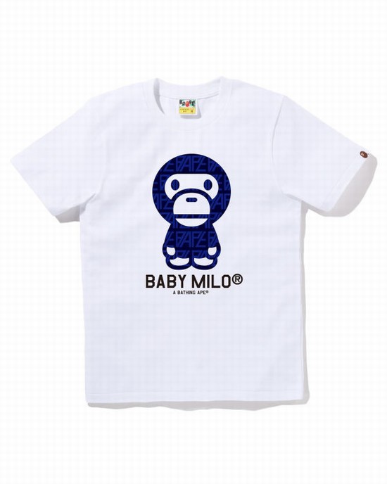 T Shirts Bape Logo Monogram Milo Femme Blanche | PAUVX7952