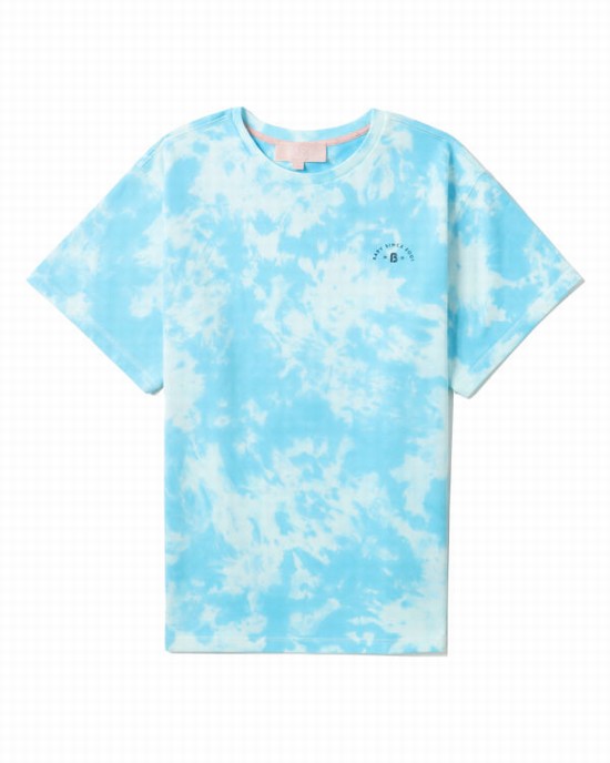 T Shirts Bape Logo-dye Femme Bleu | NKXMT9475